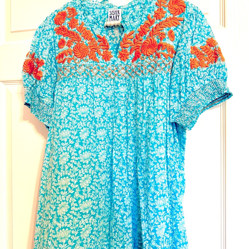 Sister Mary Embroidered Top